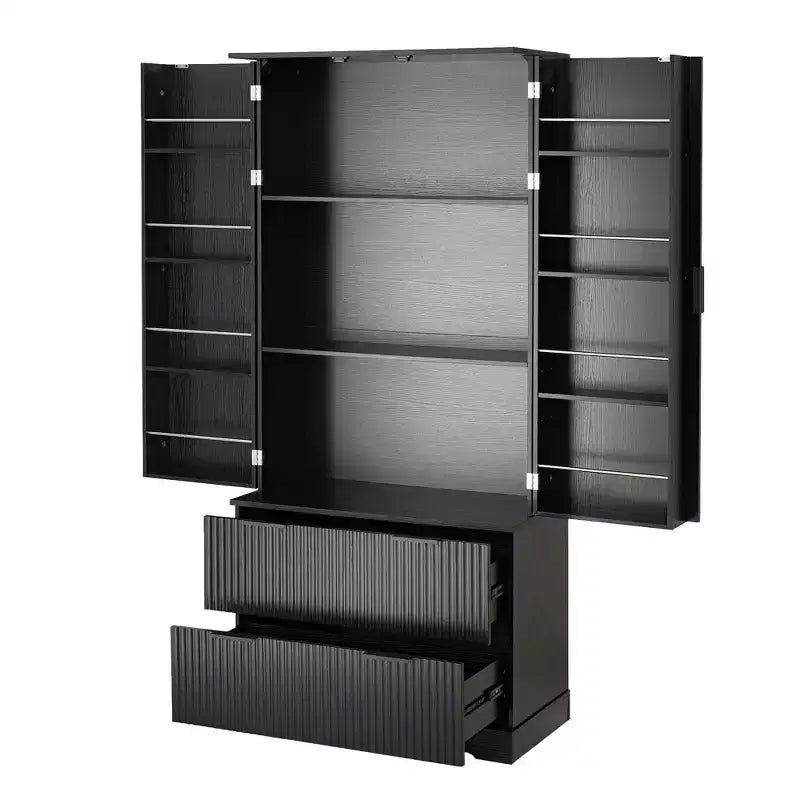 72in Modern Tall Storage Cabinet, Storage Cabinet with 2 Doors and 4 Drawers, Cabinet for Lving Room, Hallway, Kitchen