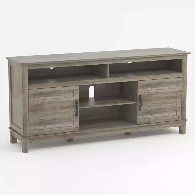 TV Stand for 63 in, Entertainment Center with Adjustable Shelves, Farmhouse TV Stand with Cabinet Doors