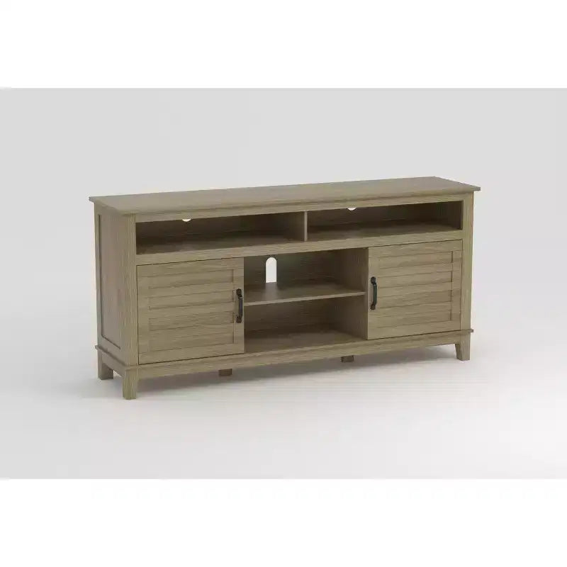 TV Stand for 63 in, Entertainment Center with Adjustable Shelves, Farmhouse TV Stand with Cabinet Doors