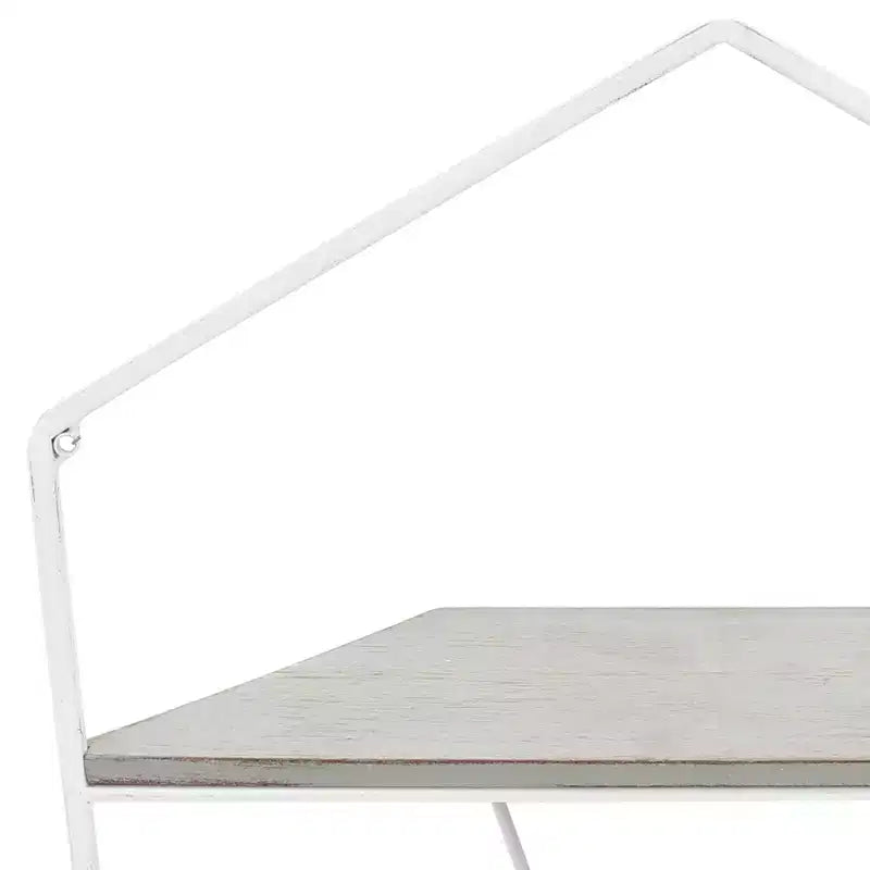Metal & Wood Floating Storage with Rustic Casual Design - Geometric Wall Shelves - Hanging Display for Home & Office - Set of 2, 20, 16