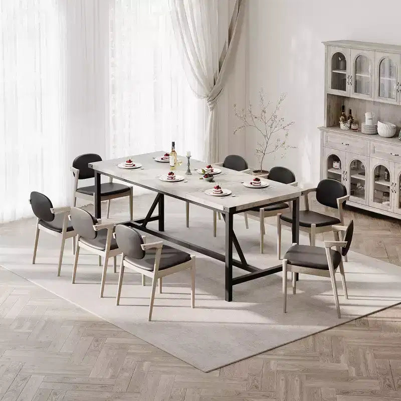 70.87" Rectangle Dining Table for 6-8 - Industrial Wood Kitchen Table with Heavy Duty Frame