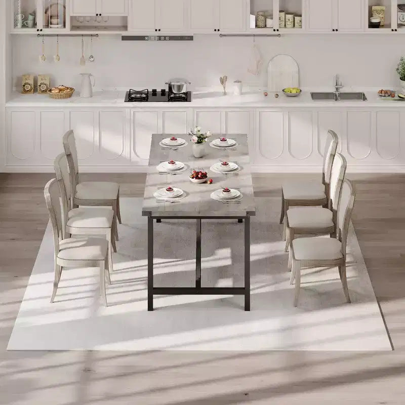 70.87" Rectangle Dining Table for 6-8 - Industrial Wood Kitchen Table with Heavy Duty Frame