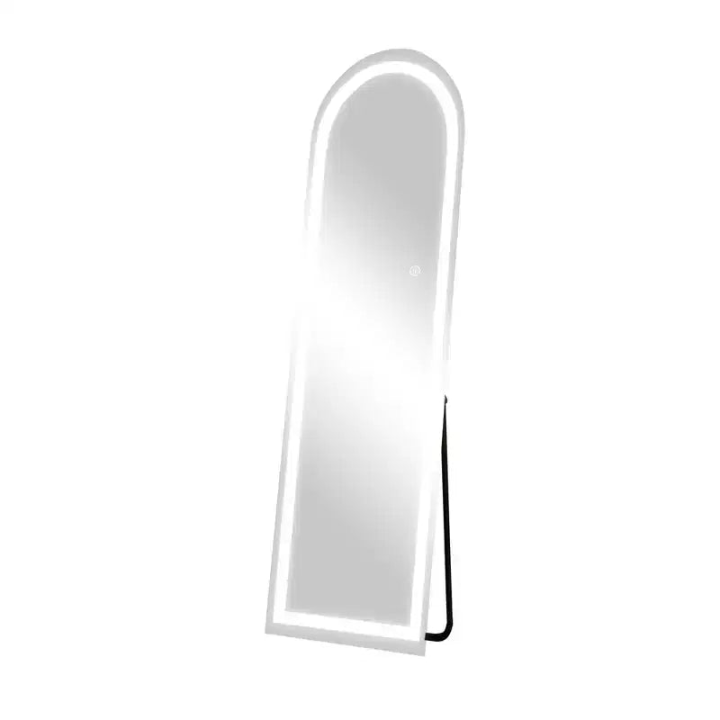 Full Length Arch Shaped Aluminum Alloy Frameless Mirror with Stand