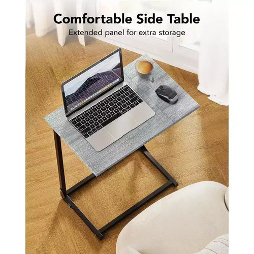2-Pack C-Shaped Side Table with Metal Frame - Gray