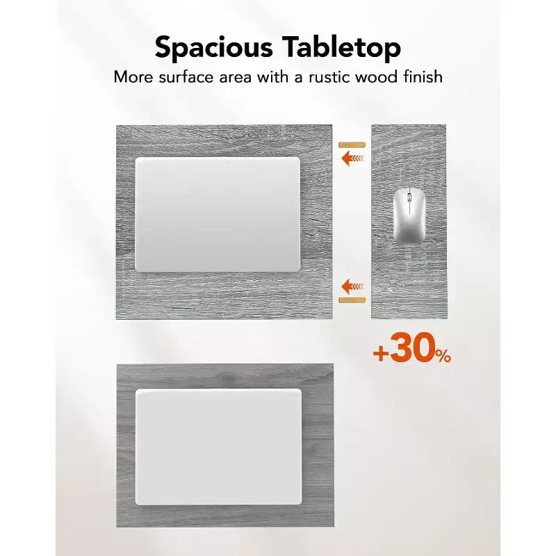 2-Pack C-Shaped Side Table with Metal Frame - Gray