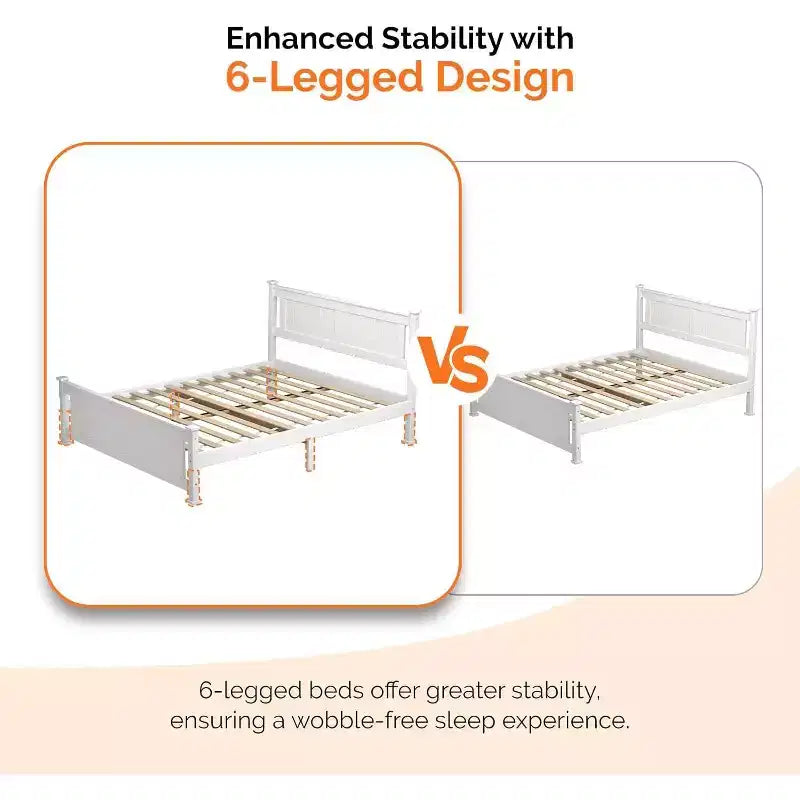 Full Size Wood Bed Frame with 4 Storage Drawers and Headboard