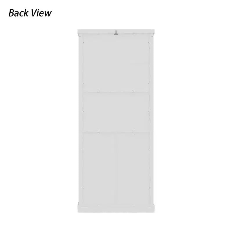 Tall Bathroom Storage Cabinet with Glass Doors and Drawers