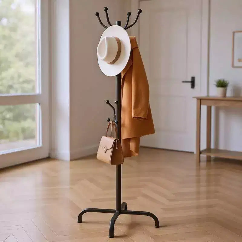 A coat rack with 14 hooks, used as an independent hanger for entrances, corridors, bedrooms, and offices, with a maximum load capacity of 11LBS