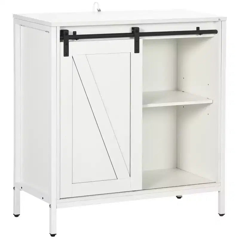 Buffet Cabinet, Farmhouse Sideboard, Bar Cabinet with Adjustable Shelf, Sliding Barn Door for Kitchen
