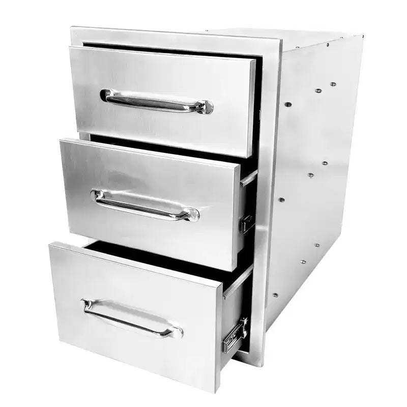 Outdoor Kitchen Drawer Stainless Steel Grill Drawer for Islands and Grill Stations, Built-In Recessed Design, Weather-Resistant and Rust-Resistant