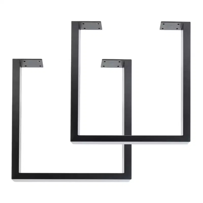 Pipe Decor 28 in. Skyline Matte Black Square Metal Landscape Dining or Desk Table Legs - 2 Pack