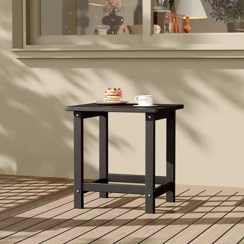 Square HDPE Outdoor Side Table  Durable Adirondack Patio End Table for Beach/Porch, Weather-Resistant & Easy to Assemble