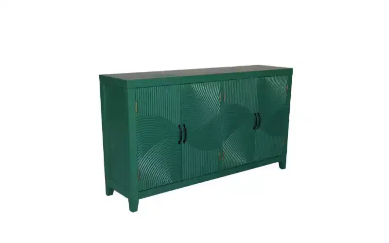 GDFStudio Rhodes Mobile Portaoggetti con 4 Ante in Legno di Abete Stile Moderno Mid-Century, 149,86 cm
