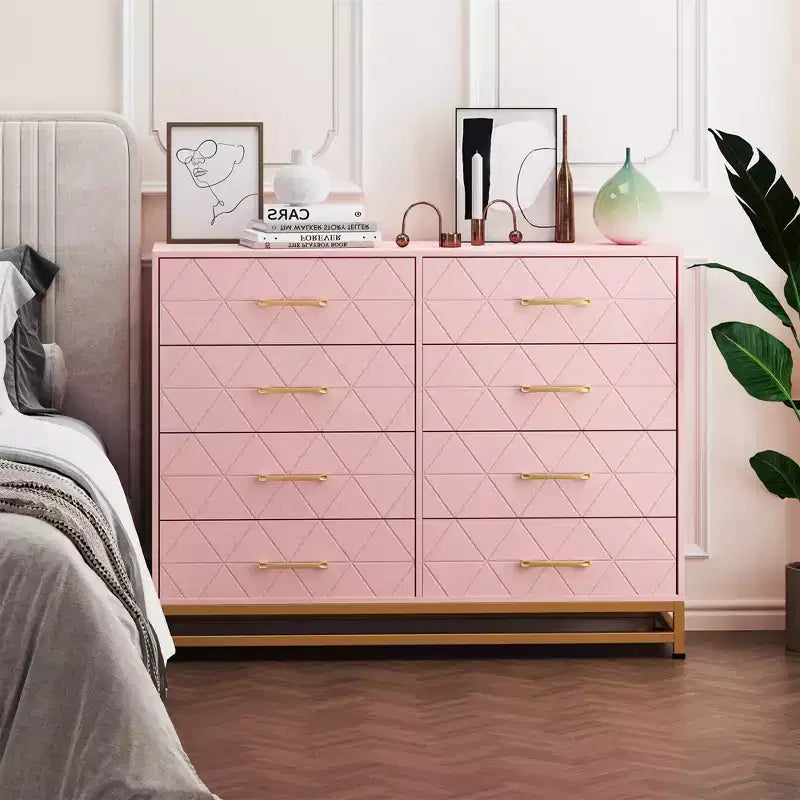 COZONY Cassettiera Alta a 8 Cassetti con Piano in Legno, Mobile Contenitore Moderno per Camera da Letto, Soggiorno, Ingresso