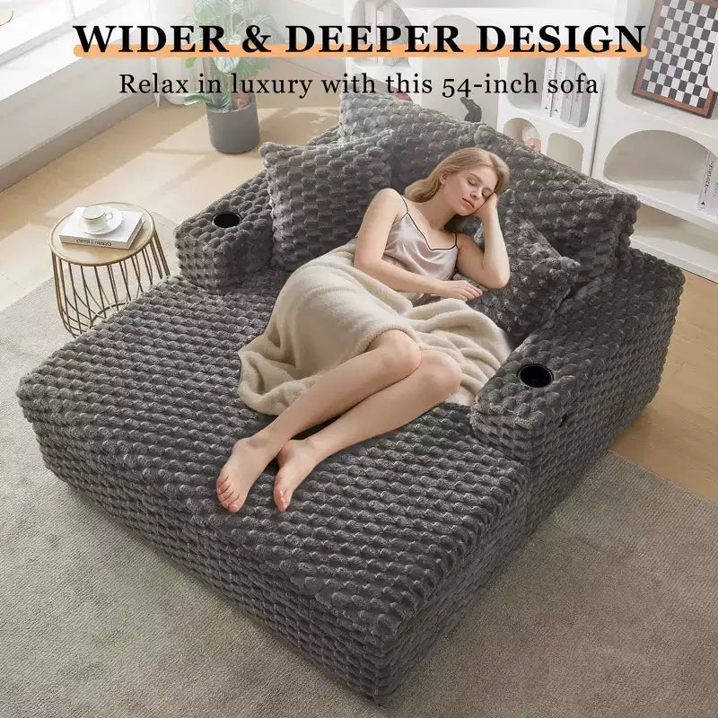60 Divani lunghi oversize per interni, divano letto imbottito, comoda poltrona da lettura in peluche soffice, divano letto accogliente, per soggiorno, camera da letto, casa