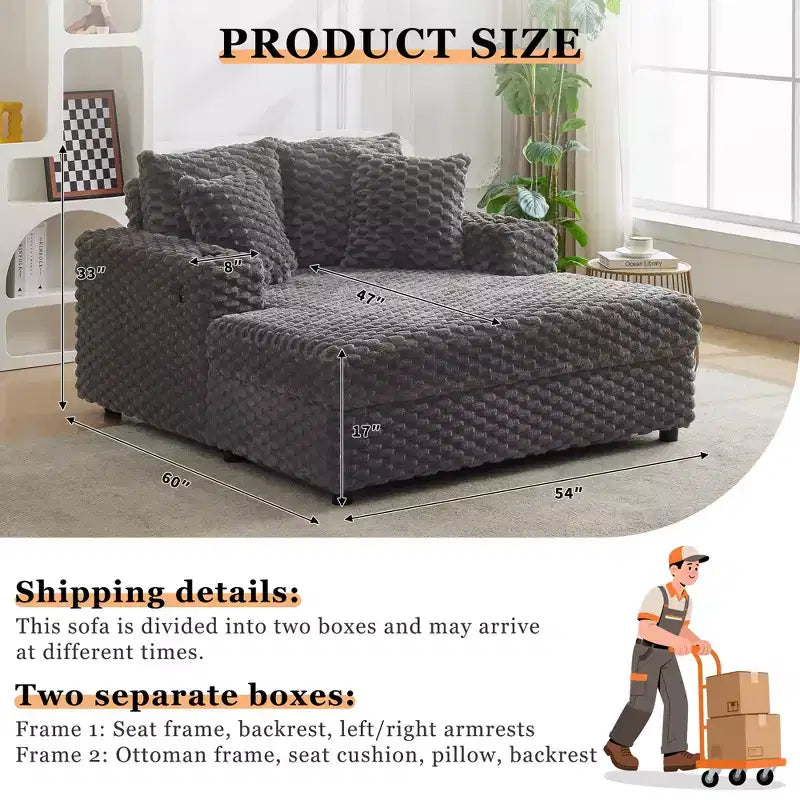 60 Divani lunghi oversize per interni, divano letto imbottito, comoda poltrona da lettura in peluche soffice, divano letto accogliente, per soggiorno, camera da letto, casa