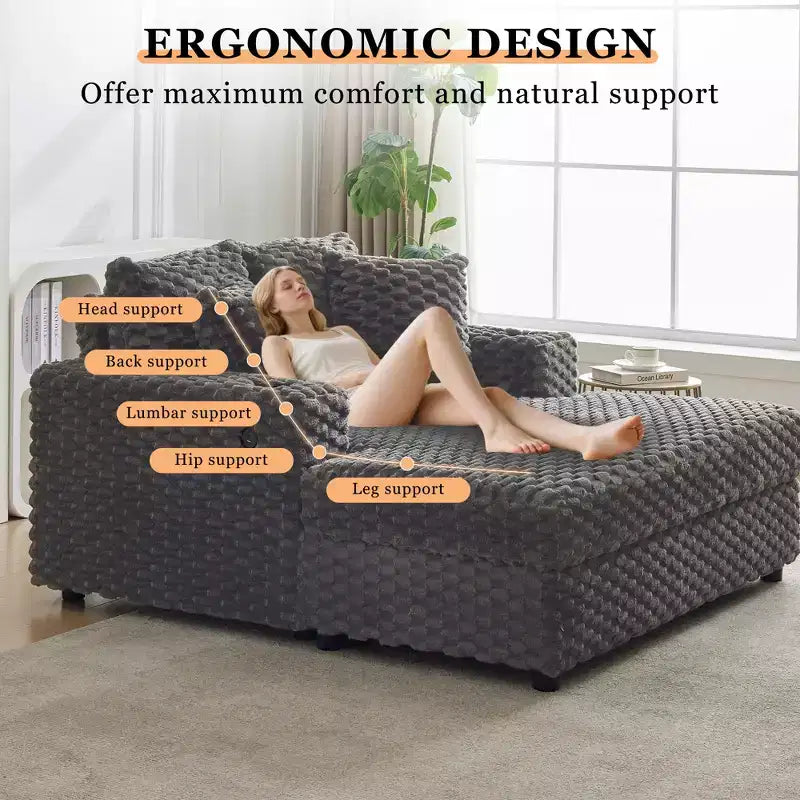 60 Divani lunghi oversize per interni, divano letto imbottito, comoda poltrona da lettura in peluche soffice, divano letto accogliente, per soggiorno, camera da letto, casa