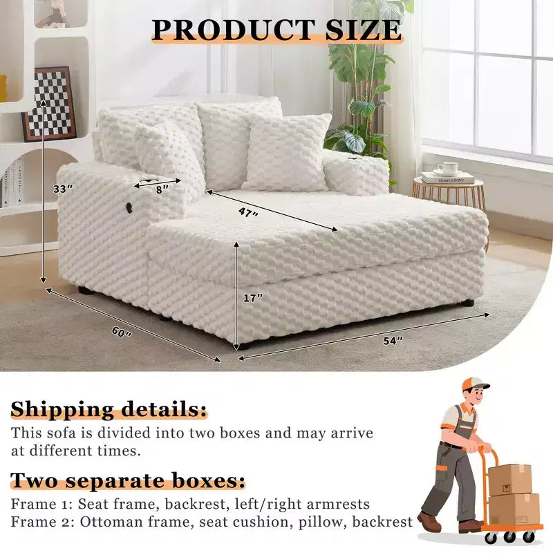 60 Divani lunghi oversize per interni, divano letto imbottito, comoda poltrona da lettura in peluche soffice, divano letto accogliente, per soggiorno, camera da letto, casa