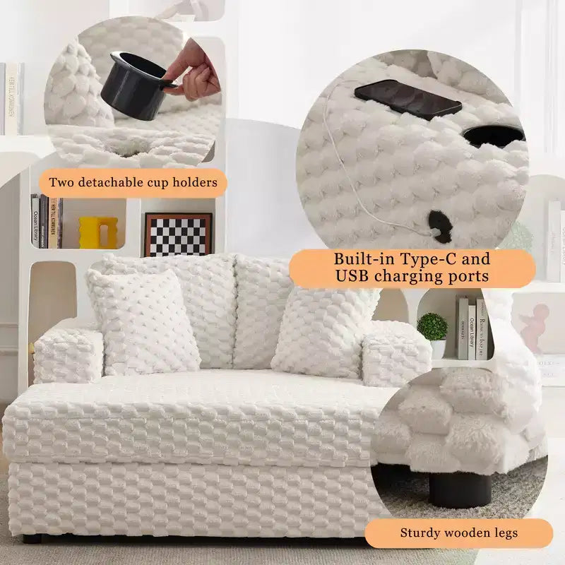 60 Divani lunghi oversize per interni, divano letto imbottito, comoda poltrona da lettura in peluche soffice, divano letto accogliente, per soggiorno, camera da letto, casa
