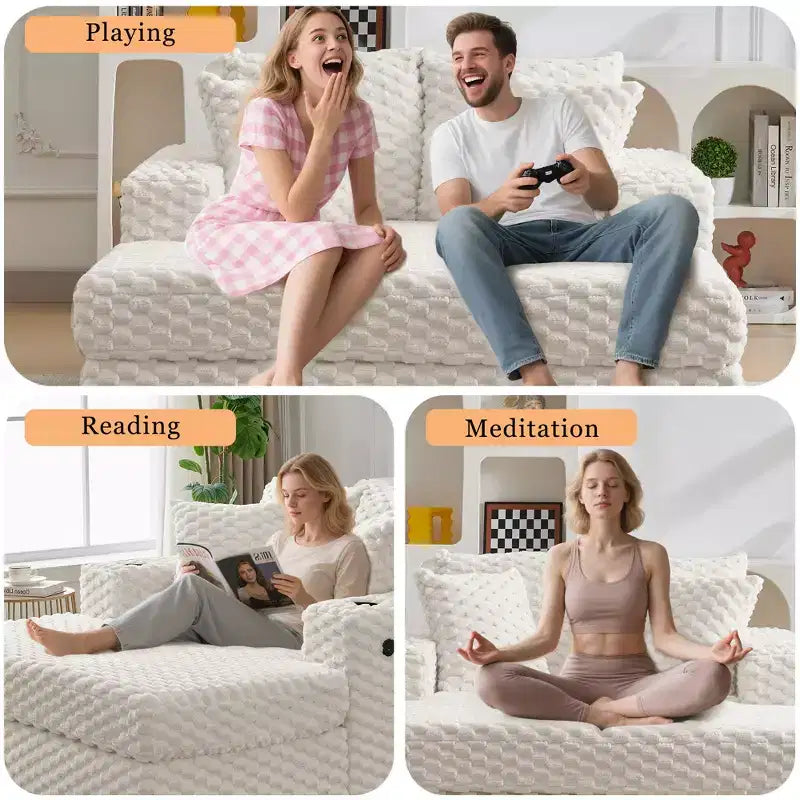 60 Divani lunghi oversize per interni, divano letto imbottito, comoda poltrona da lettura in peluche soffice, divano letto accogliente, per soggiorno, camera da letto, casa