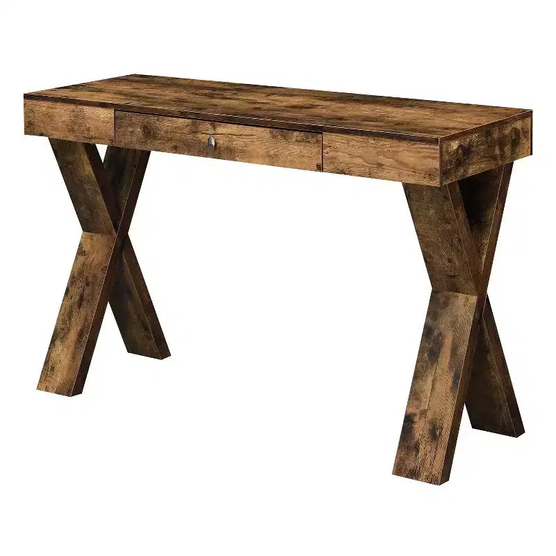 HomeStock HomeStock No Tools Student Desk with Charging Station and Shelves, Espresso