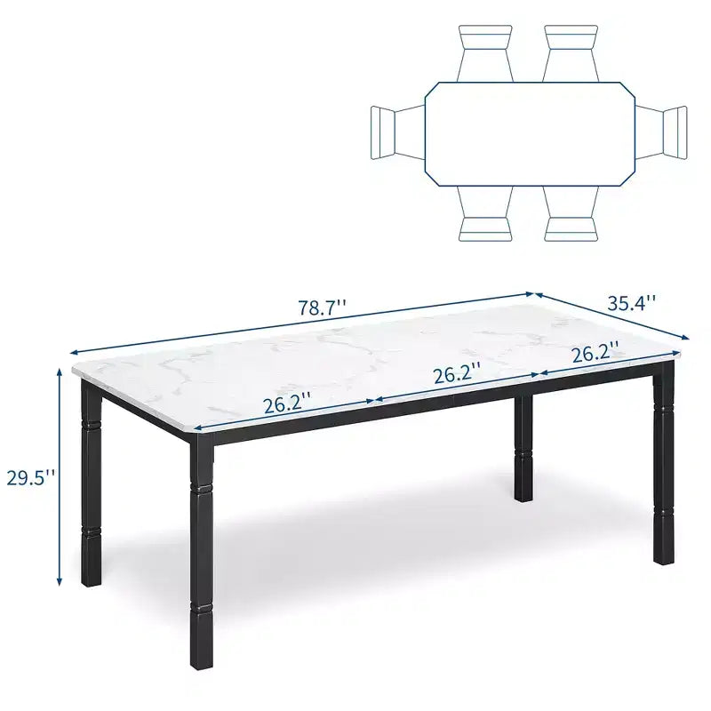 Tavolo da pranzo grande, per 6-8 persone - Tavolo da pranzo rettangolare in legno in stile rustico moderno con robuste gambe in metallo, adatto per sale da pranzo.