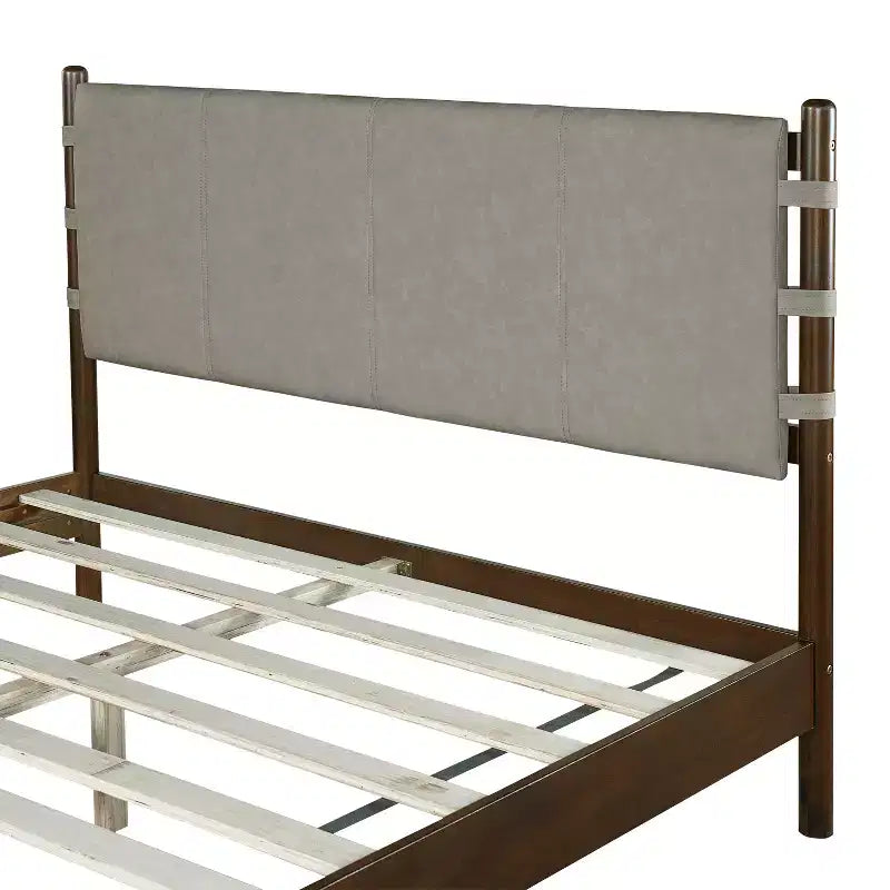 Struttura letto matrimoniale Queen/King, piattaforma in legno con testiera - ModernLuxe