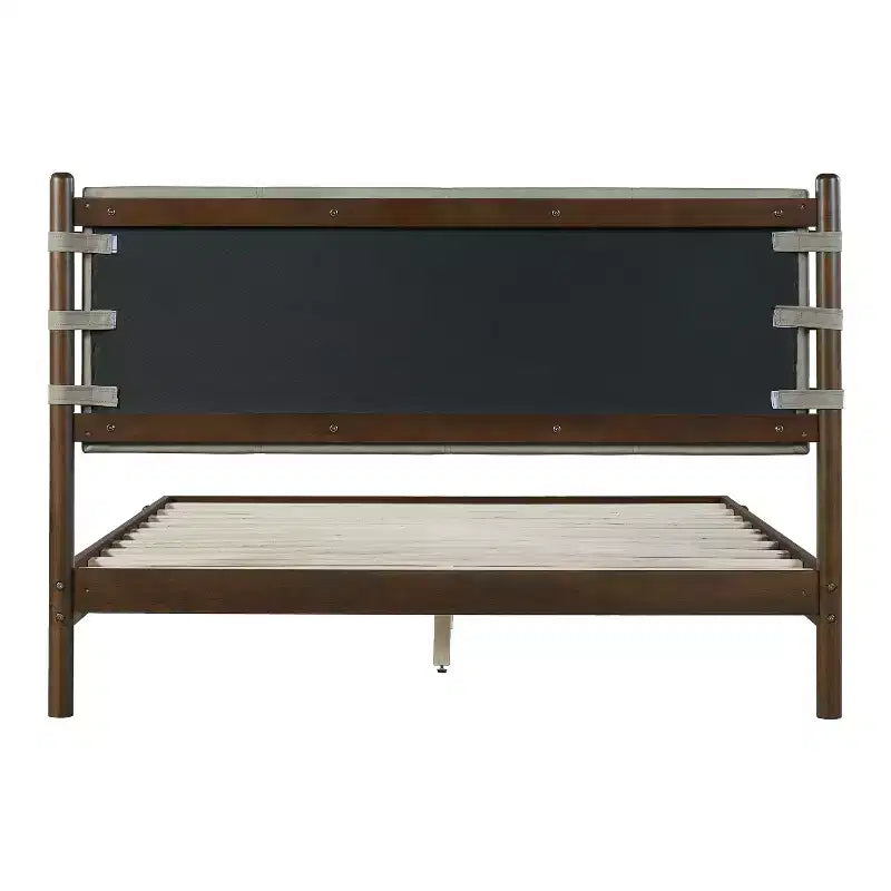 Struttura letto matrimoniale Queen/King, piattaforma in legno con testiera - ModernLuxe
