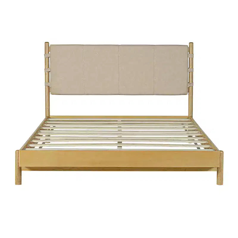 Struttura letto matrimoniale Queen/King, piattaforma in legno con testiera - ModernLuxe