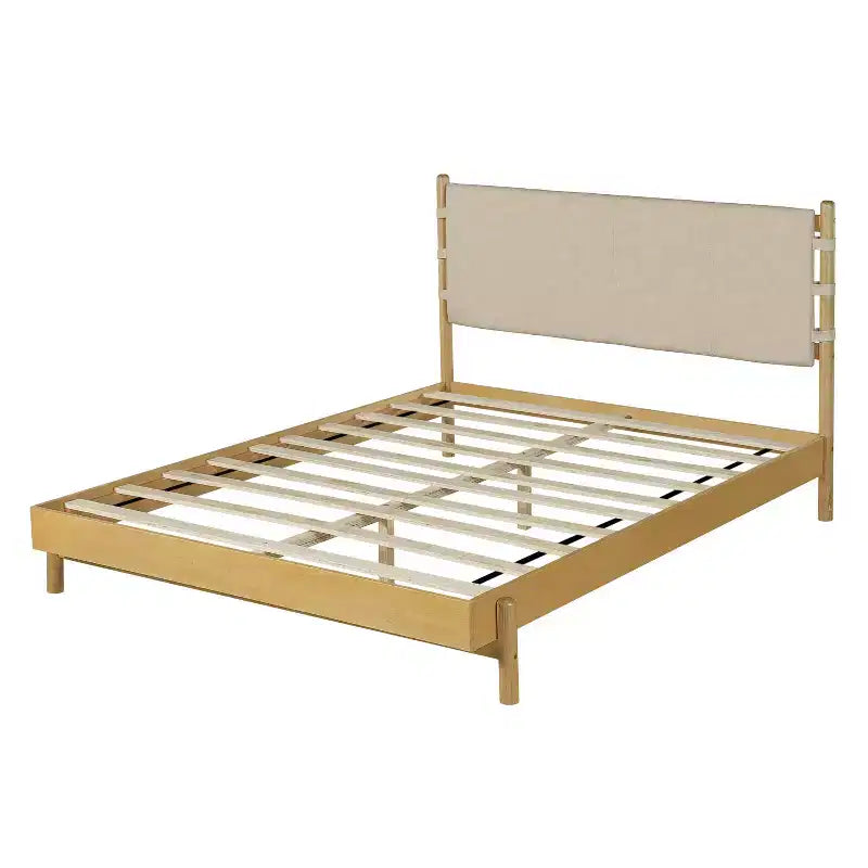 Struttura letto matrimoniale Queen/King, piattaforma in legno con testiera - ModernLuxe