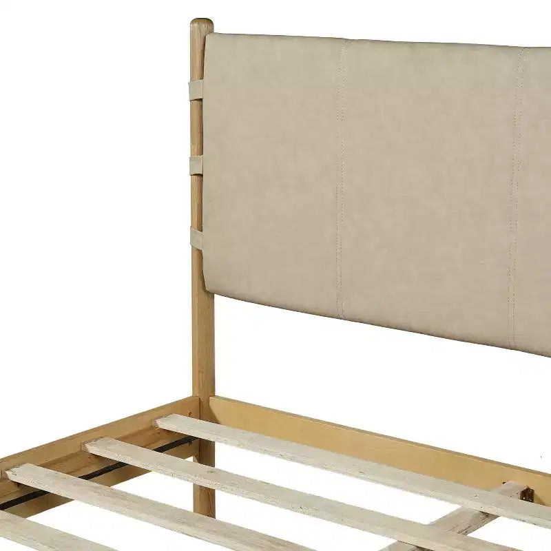 Struttura letto matrimoniale Queen/King, piattaforma in legno con testiera - ModernLuxe