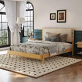Queen/King Bed Frame, Wood Platform Bed with Headboard - ModernLuxe