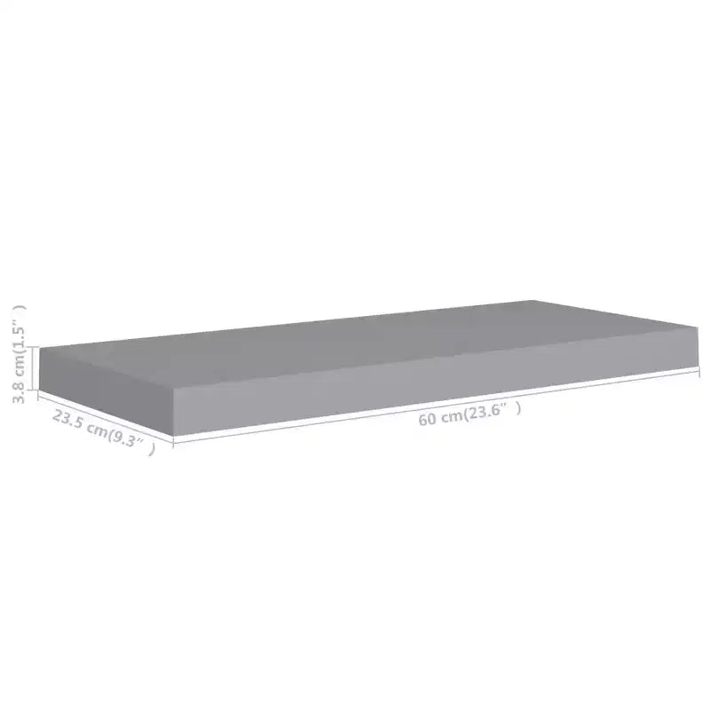 Mensola a muro a nido d'ape grigio in MDF, struttura in metallo Mensola a muro media
