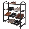 Americanflat Shoe Organizer - 4 Tier Shoe Rack Storage Shelf - Black Shoe Rack for Closet, Entryways, or Garages - Easy to Assemble Space-Saving