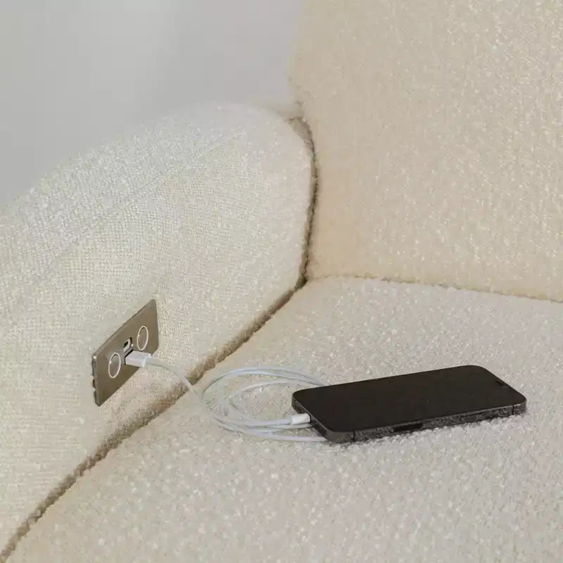 Babyletto Nami, poltrona reclinabile elettronica e scorrevole girevole con porta USB