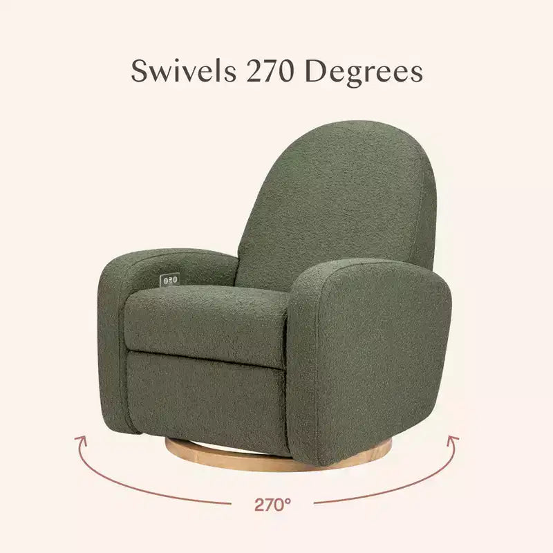 Babyletto Nami, poltrona reclinabile elettronica e scorrevole girevole con porta USB