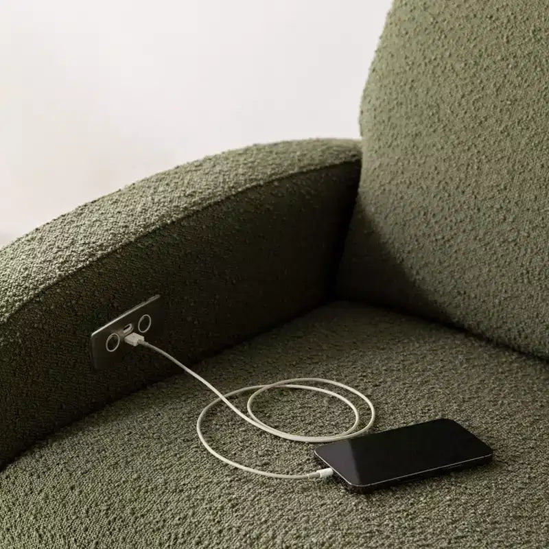 Babyletto Nami, poltrona reclinabile elettronica e scorrevole girevole con porta USB