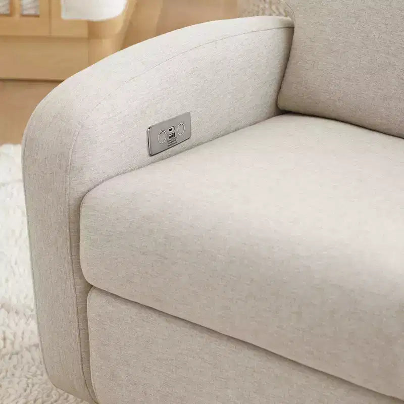 Babyletto Nami, poltrona reclinabile elettronica e scorrevole girevole con porta USB
