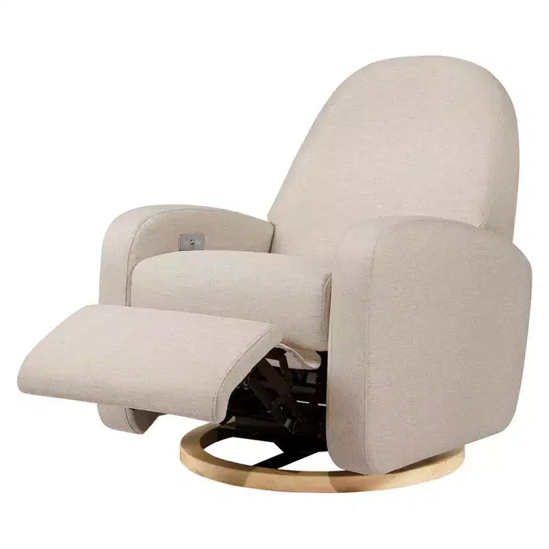 Babyletto Nami, poltrona reclinabile elettronica e scorrevole girevole con porta USB