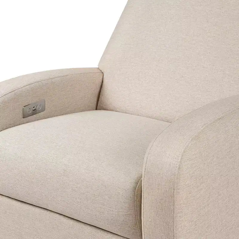 Babyletto Nami, poltrona reclinabile elettronica e scorrevole girevole con porta USB