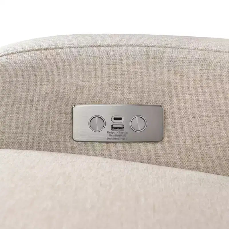 Babyletto Nami, poltrona reclinabile elettronica e scorrevole girevole con porta USB