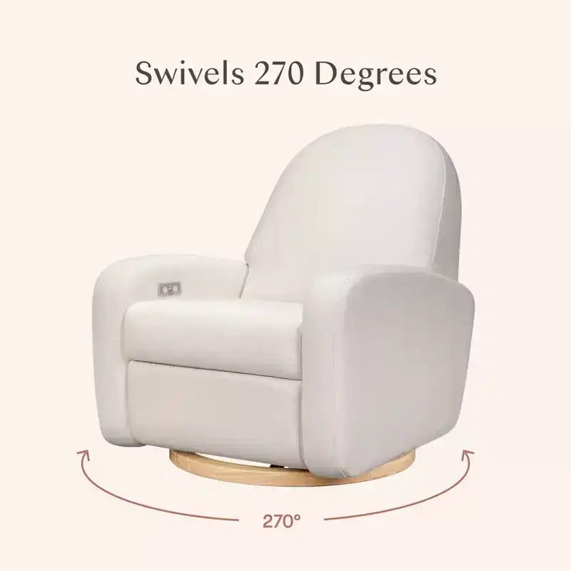 Babyletto Nami, poltrona reclinabile elettronica e scorrevole girevole con porta USB