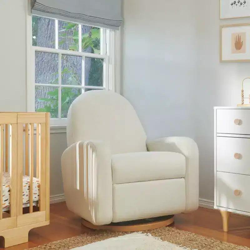 Babyletto Nami, poltrona reclinabile elettronica e scorrevole girevole con porta USB