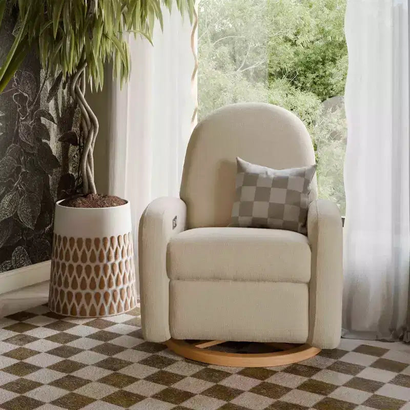 Babyletto Nami, poltrona reclinabile elettronica e scorrevole girevole con porta USB