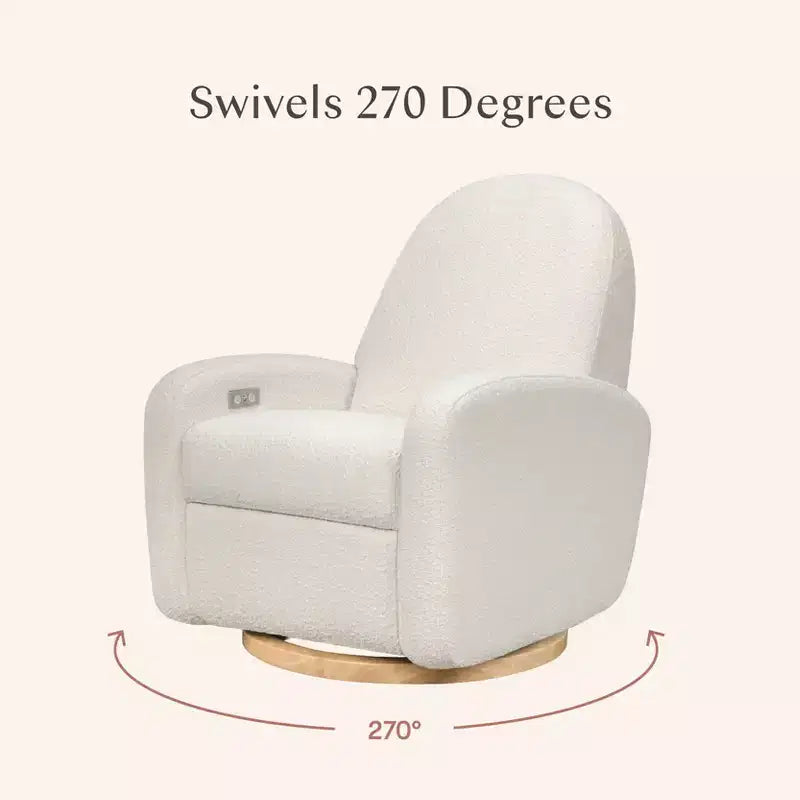 Babyletto Nami, poltrona reclinabile elettronica e scorrevole girevole con porta USB