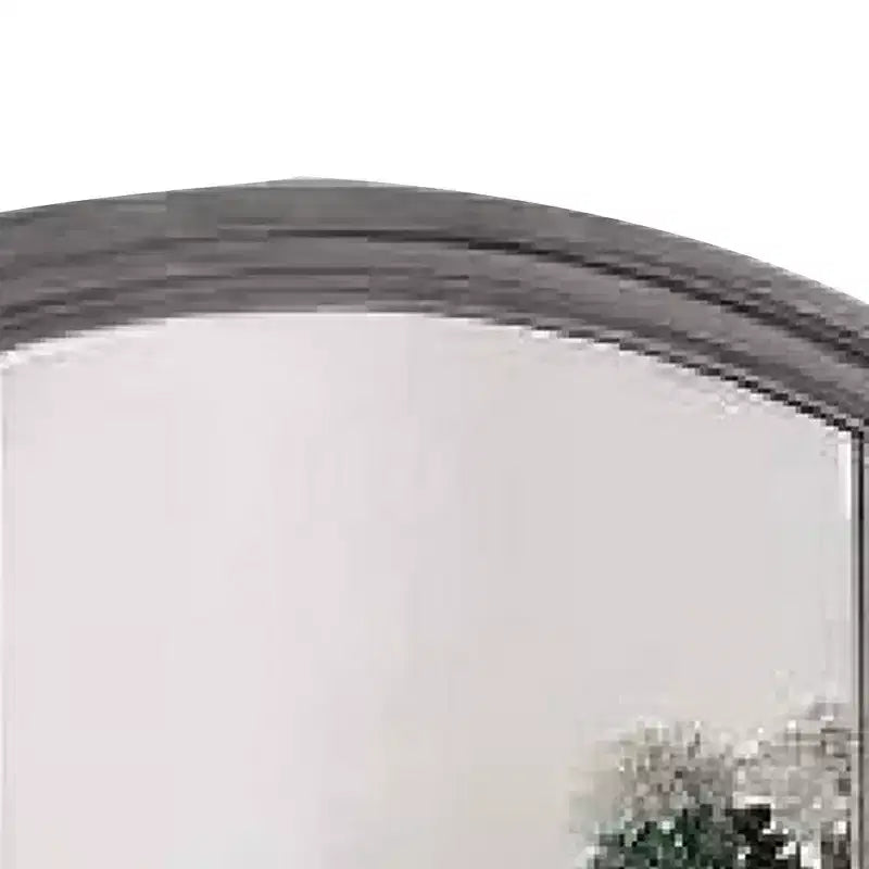 Specchio cassettiera Royal Hampton, cornice in legno di pino grigio, dettagli intagliati in stile rustico 36x42