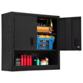 Wall Cabinet with Adjustable Shelf, Heavy Duty Steel Garage Locker with Lockable Magnetic Doors, Tool Cabinet for Warehouse Home Office Kitchen