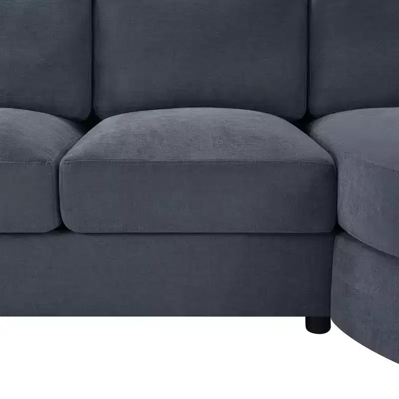 Whisen 84.6 Divano e Sofà Sezionale Moderno a L con Chaise Longue Curva, Tasche Laterali Portaoggetti
