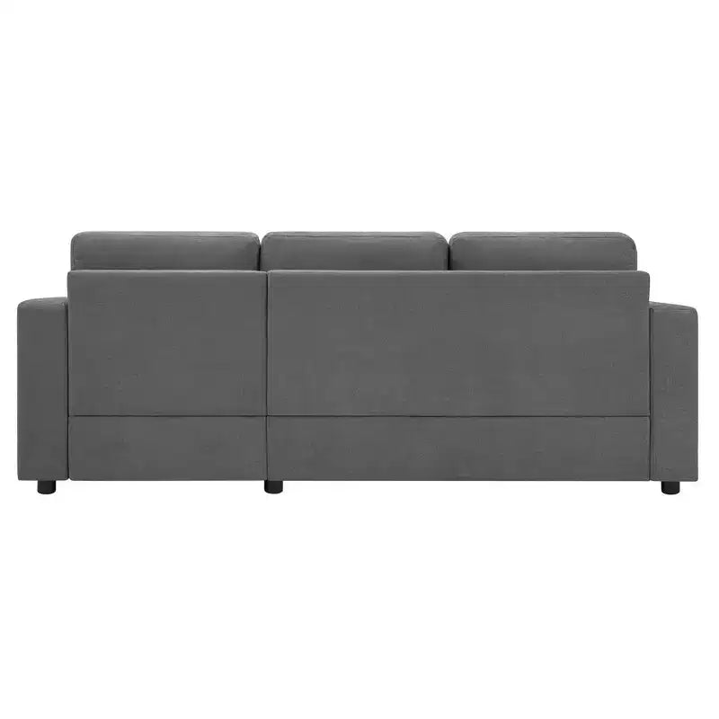 Whisen 84.6 Divano e Sofà Sezionale Moderno a L con Chaise Longue Curva, Tasche Laterali Portaoggetti