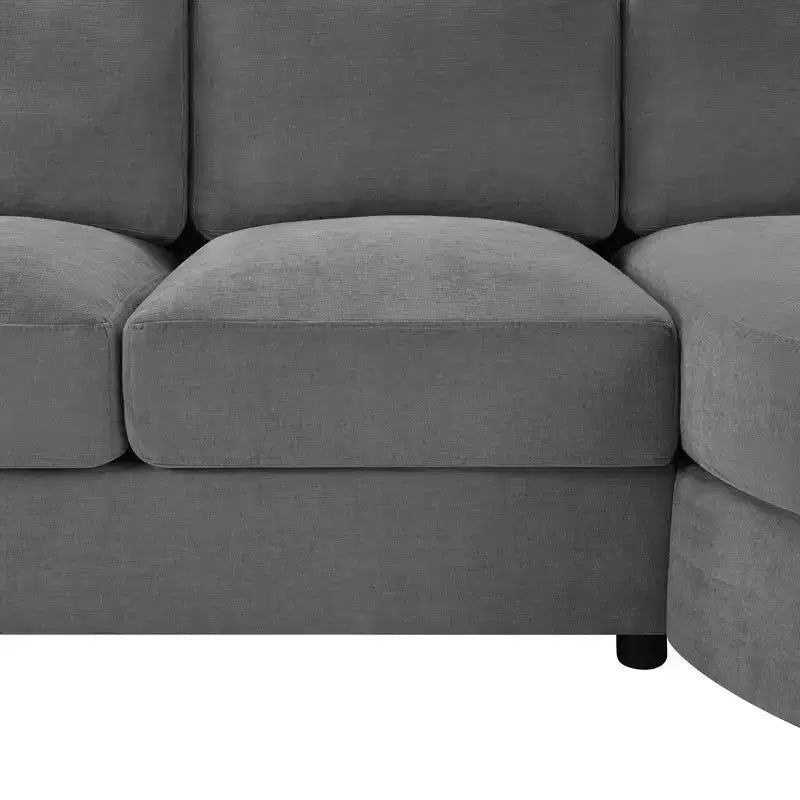 Whisen 84.6 Divano e Sofà Sezionale Moderno a L con Chaise Longue Curva, Tasche Laterali Portaoggetti